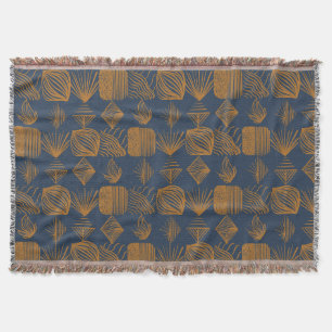 Couverture Tissu Tribal des Caraïbes audacieux : bleu marine,