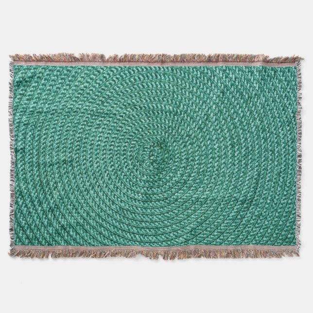 Couverture Tissu vert tressé artificiel. (Devant)