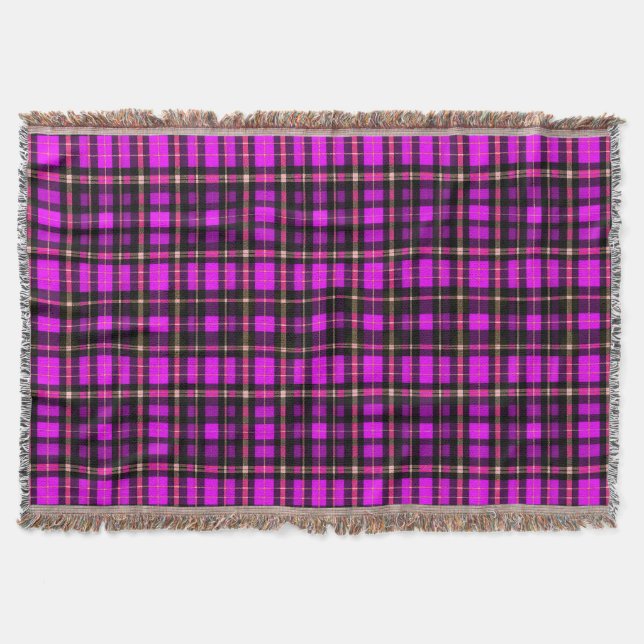 Couverture Tissu vibrant à carreaux de tartan (Devant)