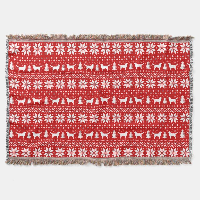 Couverture Toller Chien Silhouettes Noël Motif de Noël (Devant)