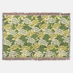 Couverture Tortue de mer Honu Aloha hawaïen - Olive