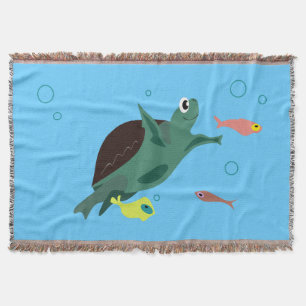 Couverture Tortue de mer mignonne sous l'art marin