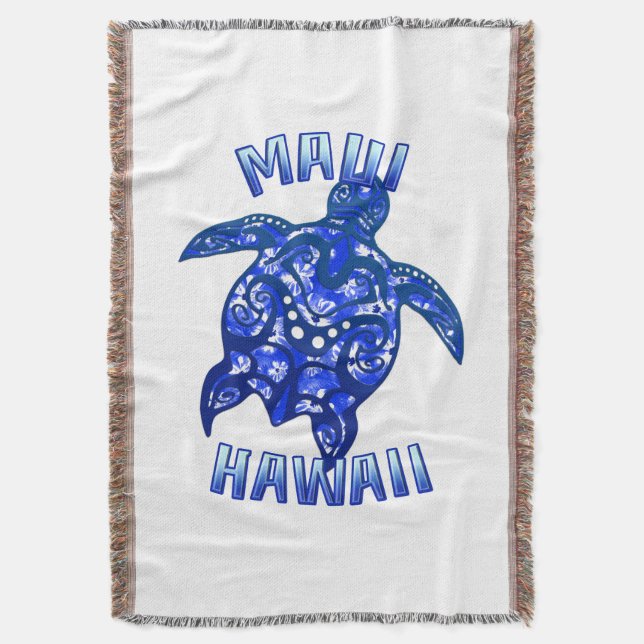 Couverture Tortue tribale de vacances Maui Hawaii (devant Vertical)