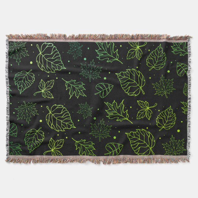 Couverture Touche d'Elegance Feuilles verts sur le noir (Devant)