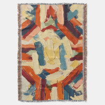 Touches de pinceau abstraites en bleu, orange et c