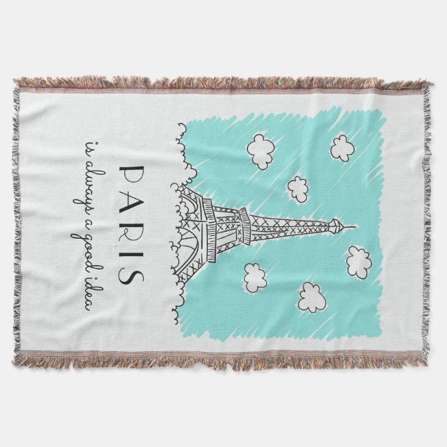 Couverture Tour Eiffel Illustration personnalisation lancer d (Devant)