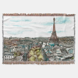Couverture Tour Eiffel vintage des destinations dans la vue
