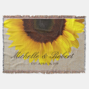 Couverture Tournesol sur Burlap Mariage campagnard rustique p