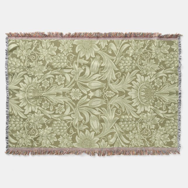 Couverture Tournesol William Morris Vintage Olive Damask (Devant)