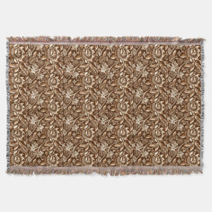 Couverture Tournesols de William Morris, brun chocolat et