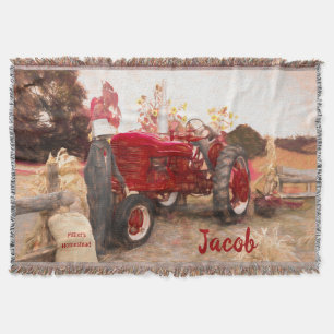 Couverture Tracteur agricole Rouge Vintage Russe Automne Mois