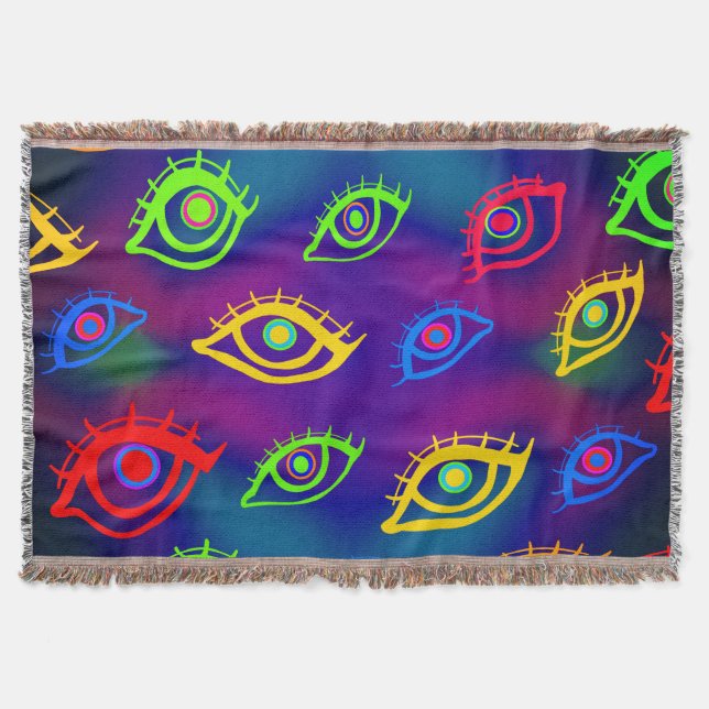 Couverture Trendy Neon Colorful Eyes Pattern (Devant)