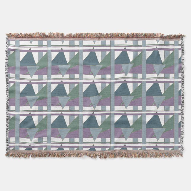 Couverture Triangle géométrique Motif bleu violet vert (Devant)