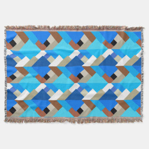 Couverture Triangles Abstraits modernes, Bleu de Cobalt et Br