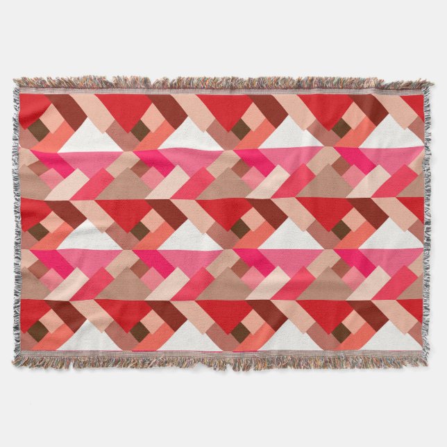 Couverture Triangles Abstraits modernes, Coral rouge et rose (Devant)