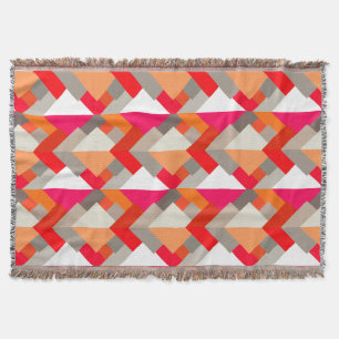 Couverture Triangles Abstraits modernes, Orange, Fuchsia et G