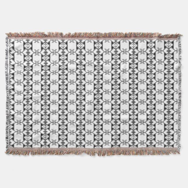 Couverture Tribal géométrique noir et blanc  (Devant)