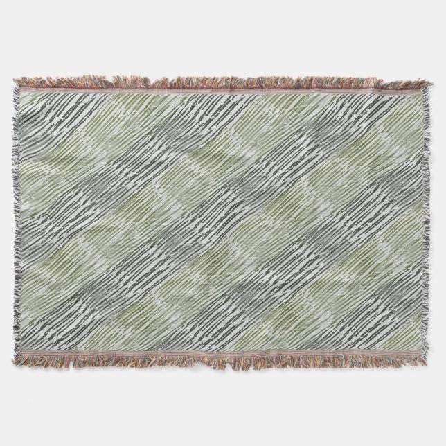 Couverture Tribal Green Stripes Abstract Pattern  (Devant)