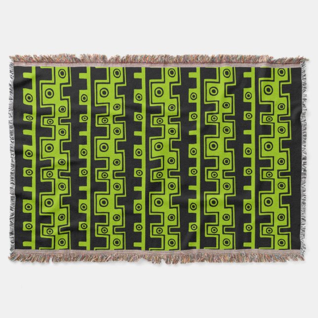 Couverture Tribal Style II - Noir sur Martian Green (Devant)