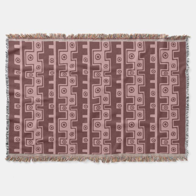 Couverture Tribal Style II - Nuances de Brun (Devant)