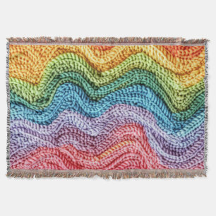 Couverture Tricot Bohème Rayé Coloré, Ambiance Cosy et Artisa