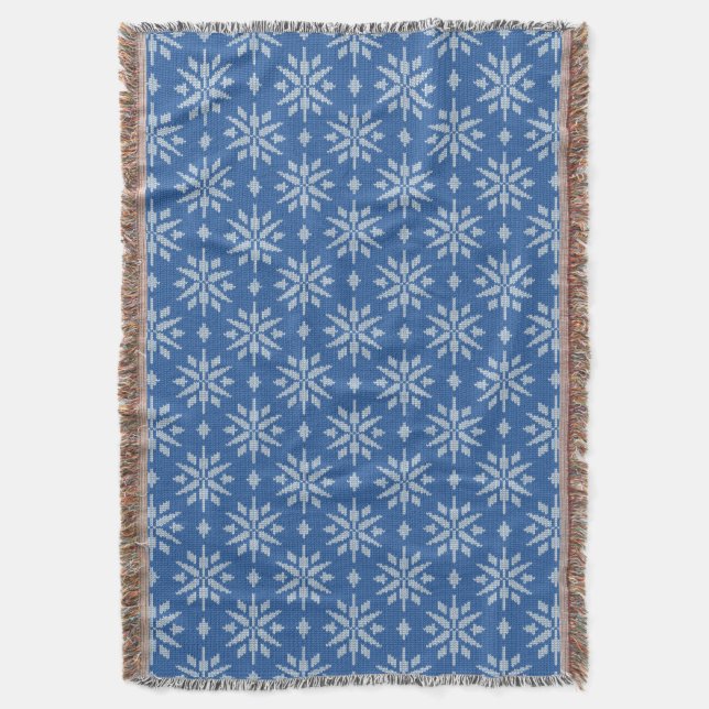 Couverture Tricot Chute de Neige (devant Vertical)