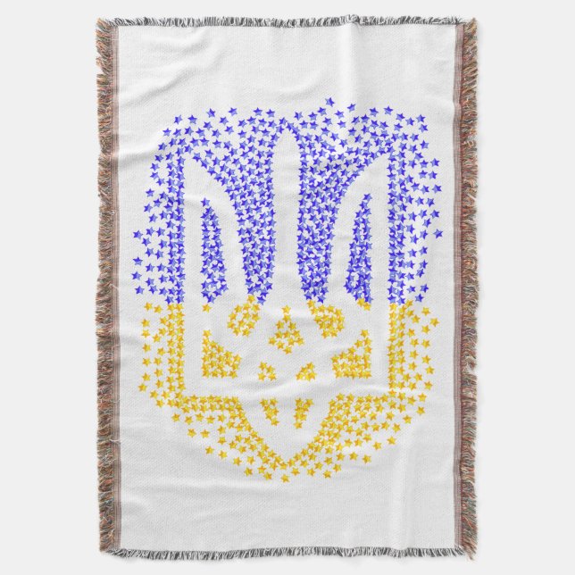 Couverture Trident heraldique ukrainien tryzub étoiles disper (devant Vertical)
