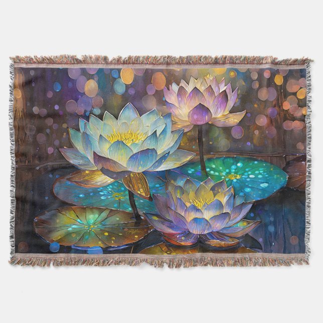 Couverture Trio de fleurs de lotus lumineuses (Devant)