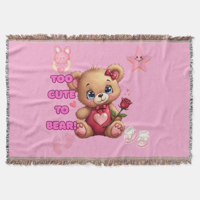 Couverture Trop mignon à l'ours - Valentine Teddy Baby Design (Devant)