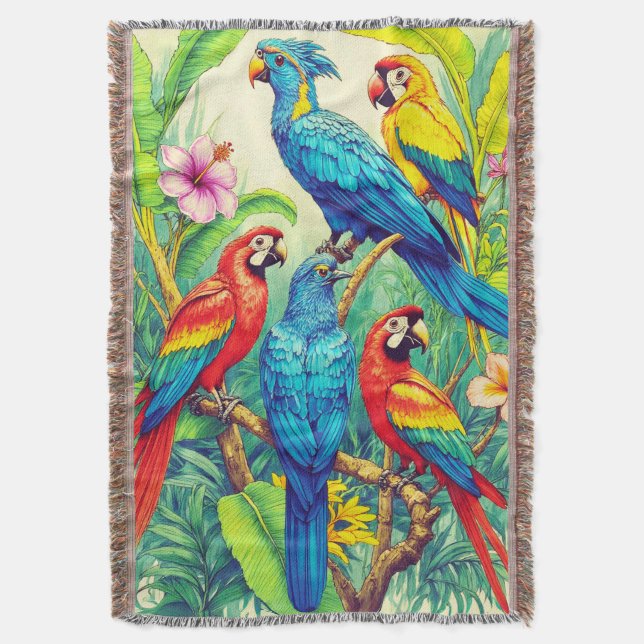 Couverture Tropical Birds Botanical Illustration (devant Vertical)