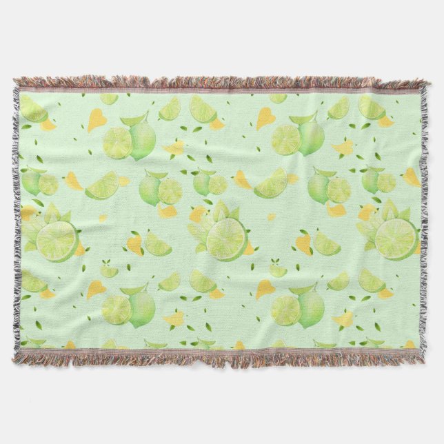 Couverture Tropical Green Citrus SUMMER Orange lemon Slice (Devant)