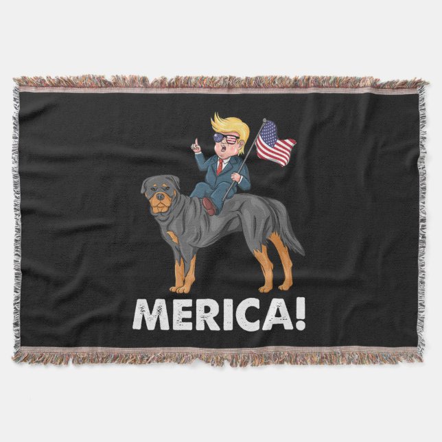 Couverture Trump Merica Rottweiler Chien Héros américain (Devant)