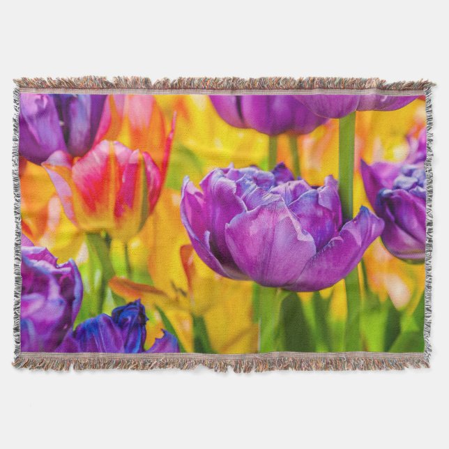 Couverture Tulipes Enchantant rose profond (Devant)
