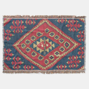 Couverture Turc Kilim Tapis tapis Antique Rouge Bleu