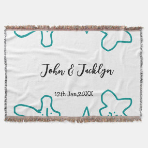 Couverture Turquoise bleu couple mariage date flstylish 