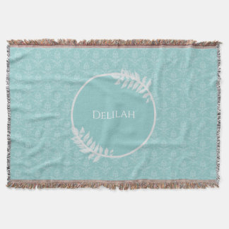 Couverture Turquoise Élégant Damas Personnalisé Lot