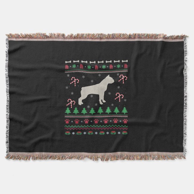 Couverture Ugly Boston Terrier Dog Xmas (Devant)
