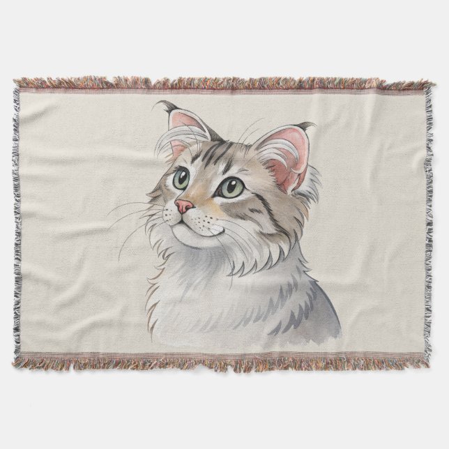 Couverture Une aquarelle American Curl, chat (Devant)