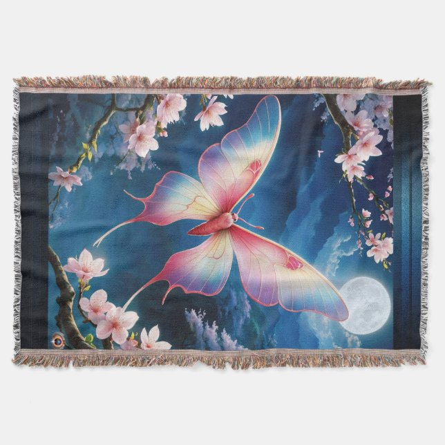 Couverture Une Motte Chinoise Volant Au Milieu Des Fleurs De  (Devant)