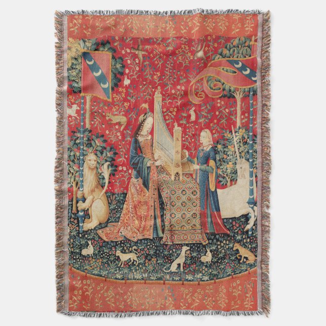 COUVERTURE UNICORN ET DAME JOUER ORGE AVEC ANIMAUX (devant Vertical)