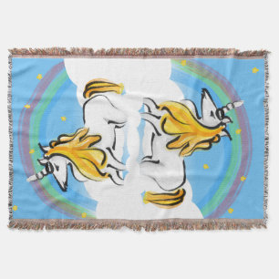 Couverture Unicorne, Rainbows et Stars Blanket