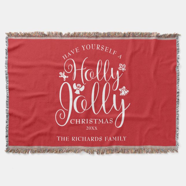 Couverture Vacances de Noël Holly Jolly Nom de la famille (Devant)