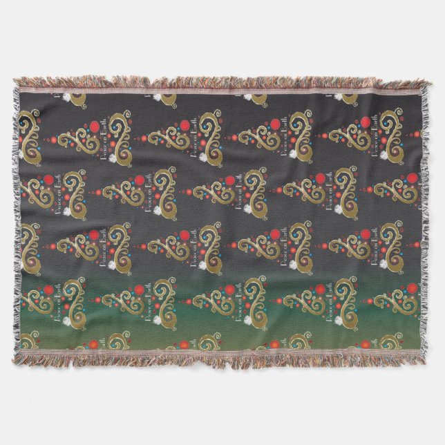 Couverture Vacances matte vert or motif de Noël (Devant)