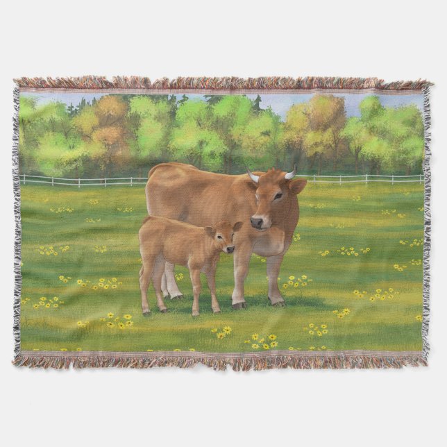 Couverture Vache d'Aubrac et veau mignon dans le pâturage de  (Devant)