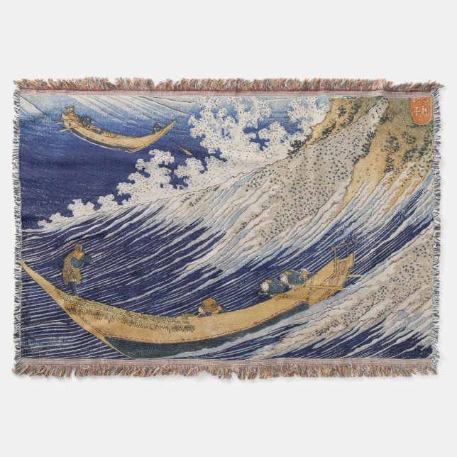 Couverture Vagues océaniques Hokusai Bateaux en mer (Devant)