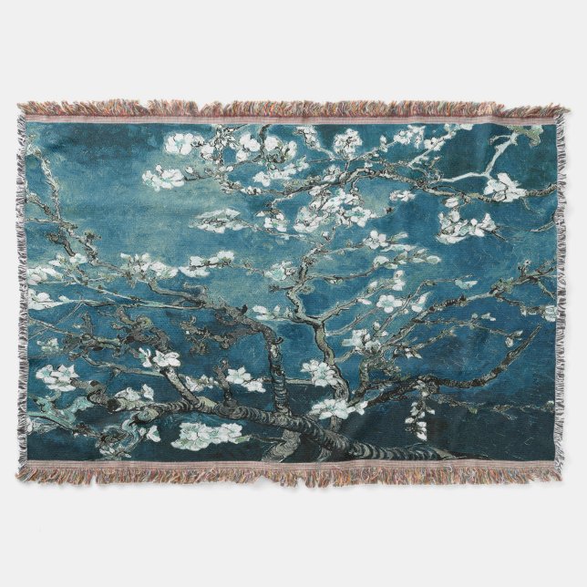 Couverture Van Gogh Almond Blossoms Dark Turquoise (Devant)