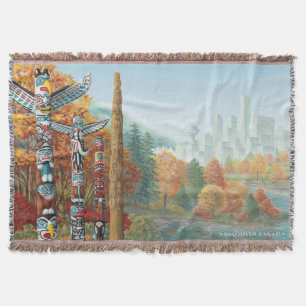 Couverture Vancouver Art Thon Blanket Vancouver Totem Blanke