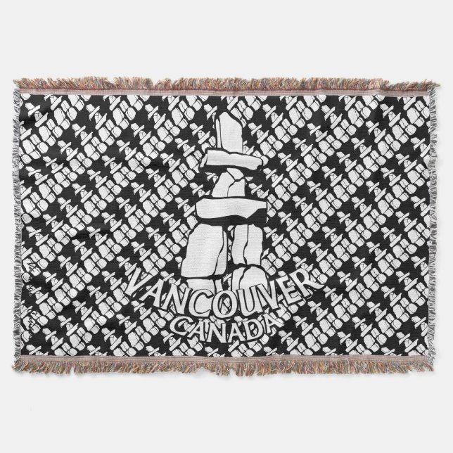 Couverture Vancouver Blanket Vancouver Inukshuk Souvenir Cade (Devant)