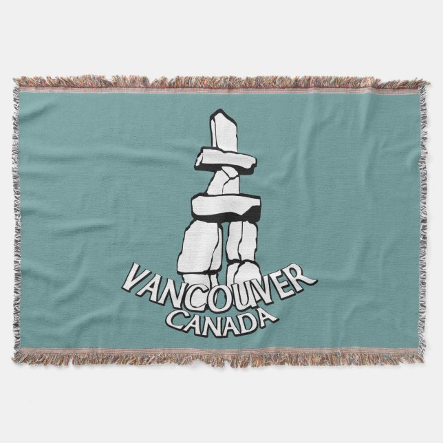 Couverture Vancouver Blanket Vancouver Inukshuk Souvenir Cade (Devant)