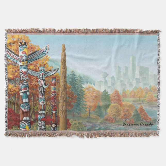 Couverture Vancouver Blanket Vancouver Landmark Souvenir cade (Devant)